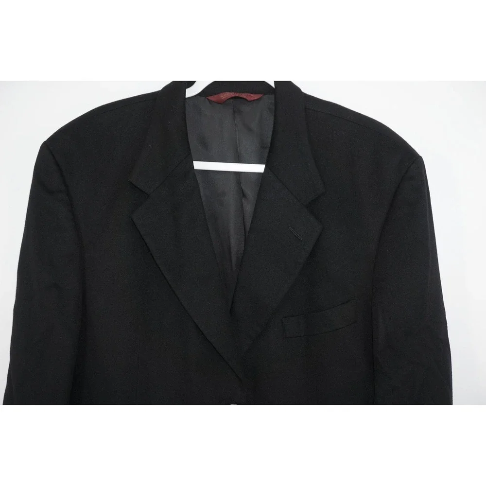 Nordstrom Classics Blazer Mens Black 100%‎ Cashmere Sport Coat 3 Button 44L